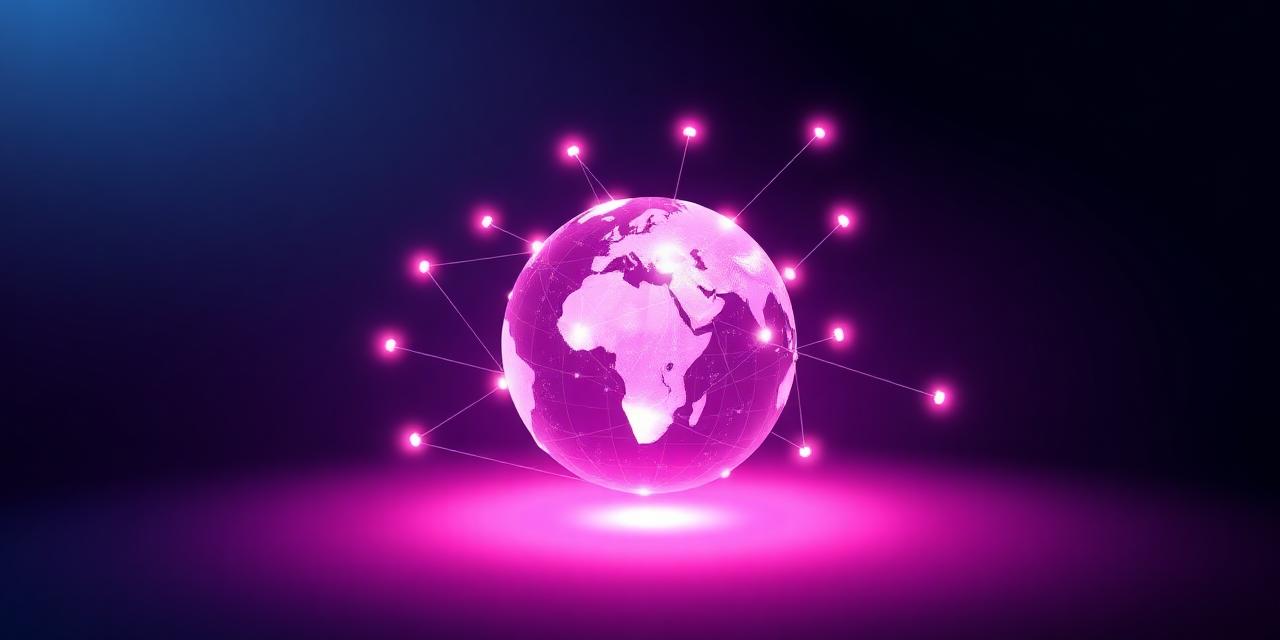 Glowing globe with connection nodes