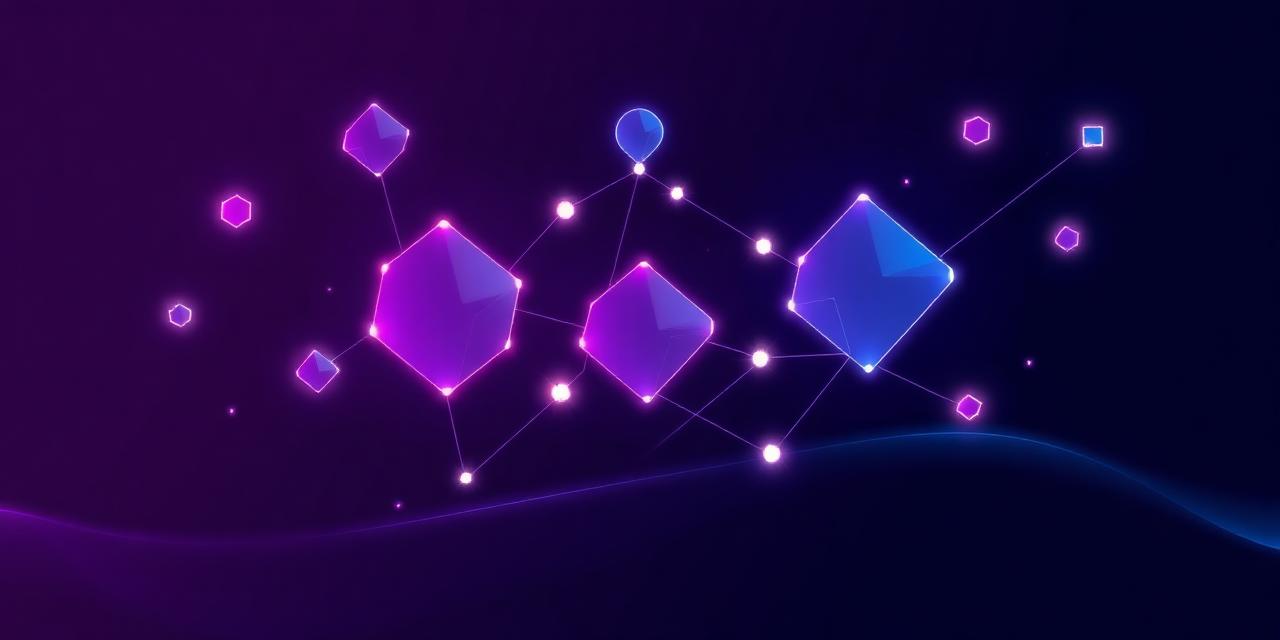 Connected geometric shapes representing collaboration