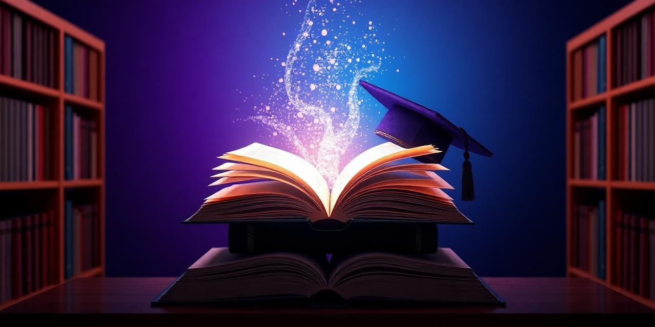 Open book with glowing knowledge particles